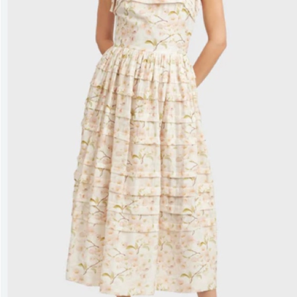 En Saison Cream Floral Midi Dress (M)